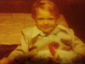 Gregory Marcinski as a child at chrismas in the 1970's